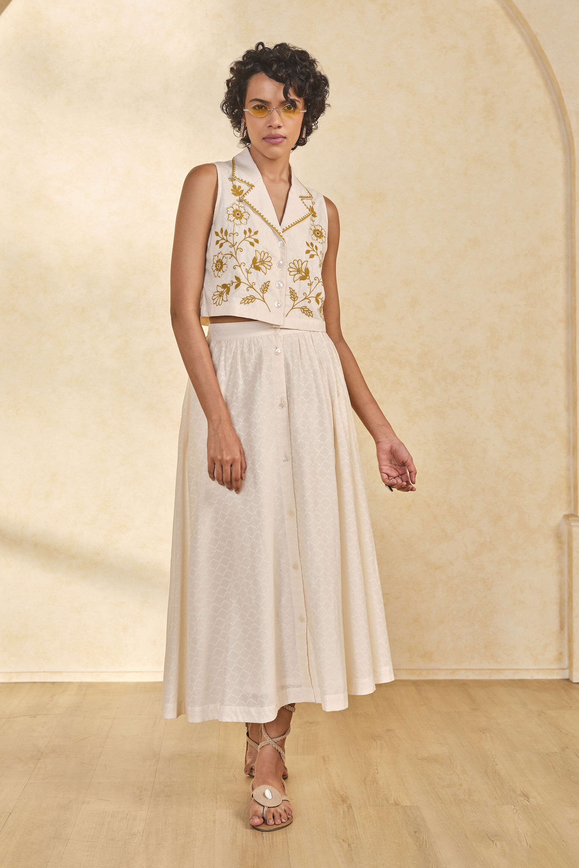 Petal Pop Skirt Set, Off White, image 10